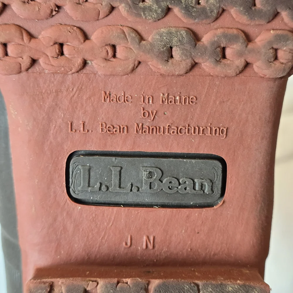 LL Bean Maine Hunting Shoe Tan Leather Brown Rubber Boots Bean-Boots Size 12